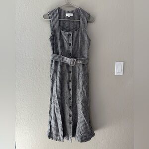 Banana Republic Linen Blend Striped Midi Dress Size 2